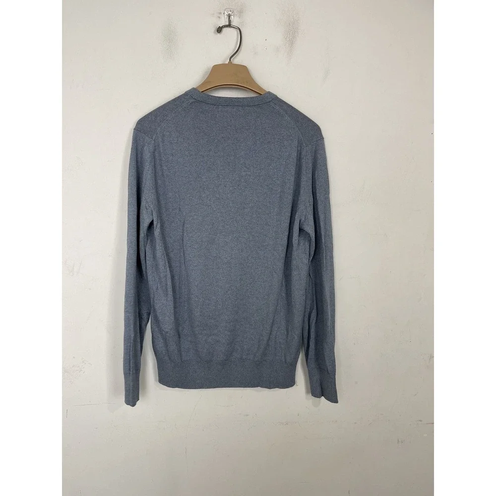 Banana‎ Republic Men's M Luxury Blend Silk Cotton Cashmere V-Neck Sweater blue